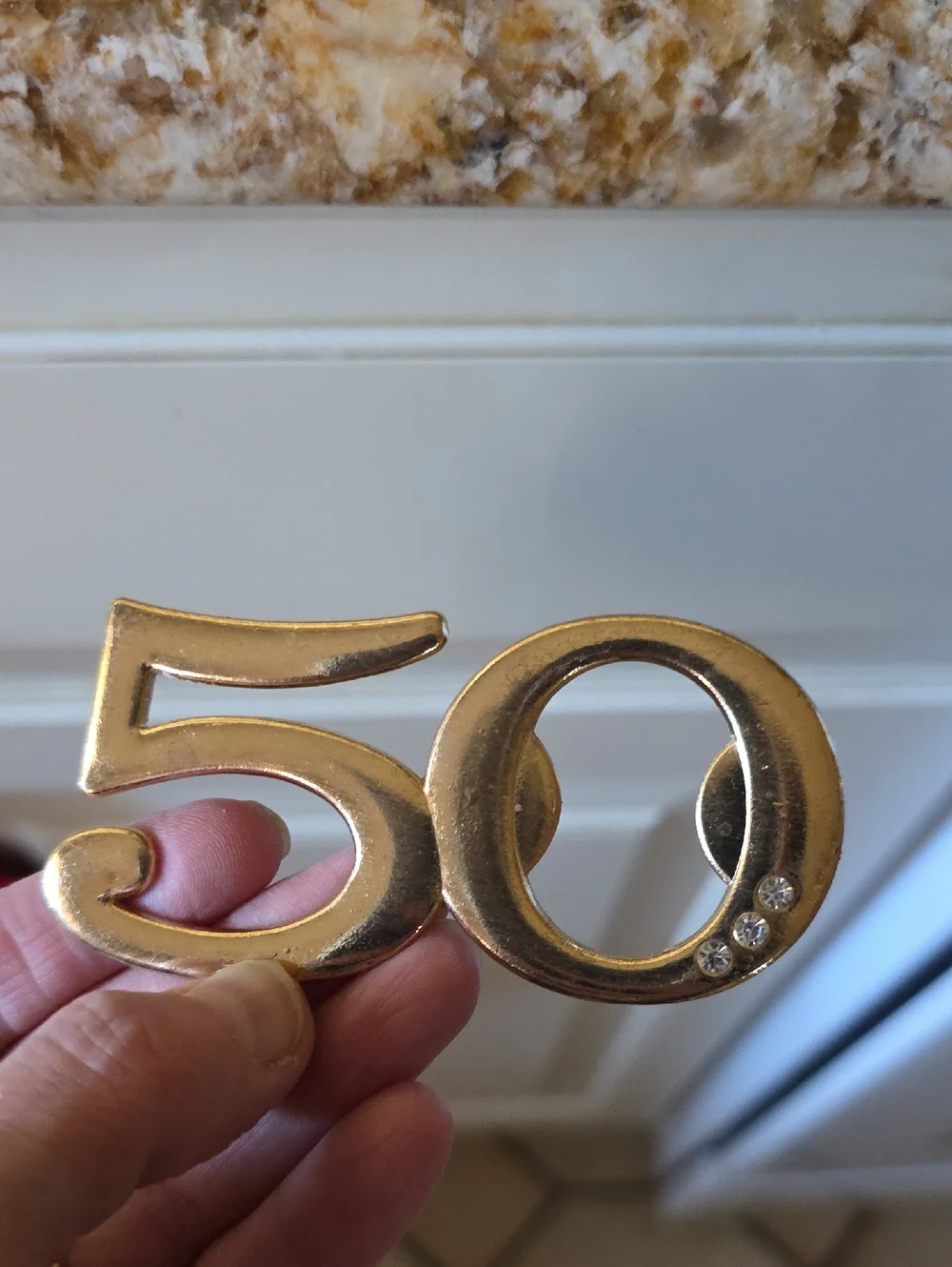 Lot Of 13 50th Birthday Anniversary Bottle Opener Party Favors Gold-Toned Stones